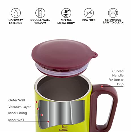 (VCM) MUG DUBBLIN GELAS CANGKIR TAHAN PANAS DUBBLIN 220 ML KOPI TEH STAINLESS STEEL