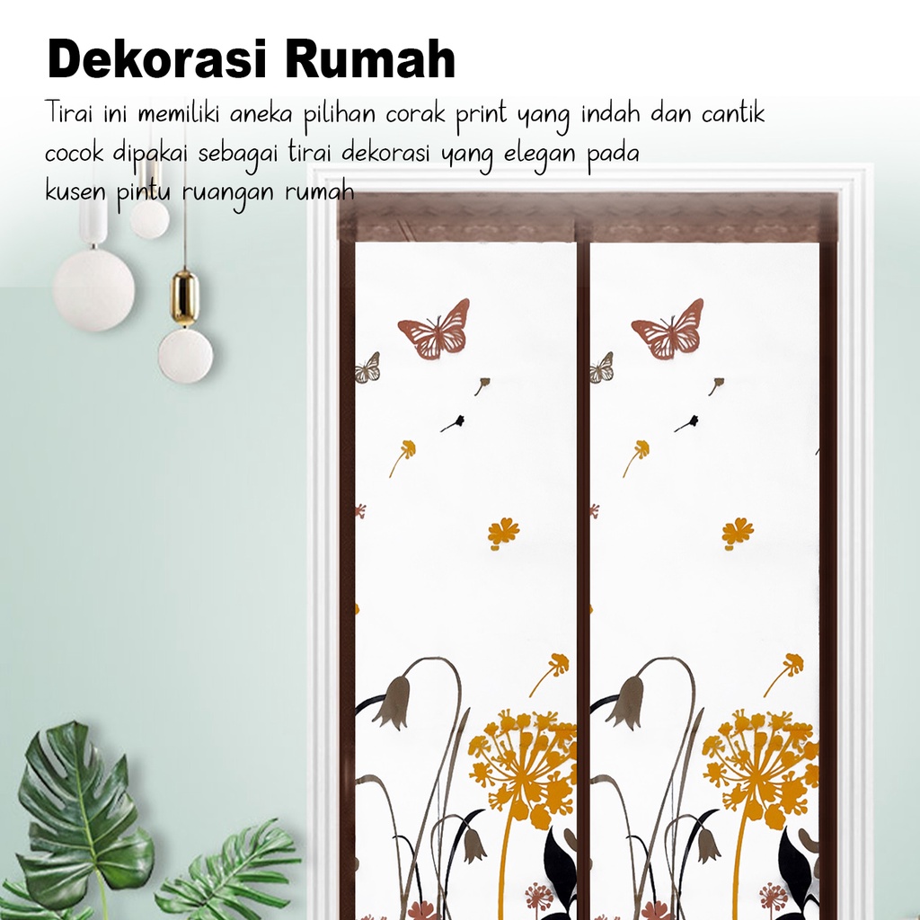 Tirai Magnet Anti Nyamuk Ruang AC Motif Terbaru Ukuran 100x210cm Bahan Plastik Peva Tebal Peralatan Perlengkapan Rumah Tangga Import - M3A - Comforthomes