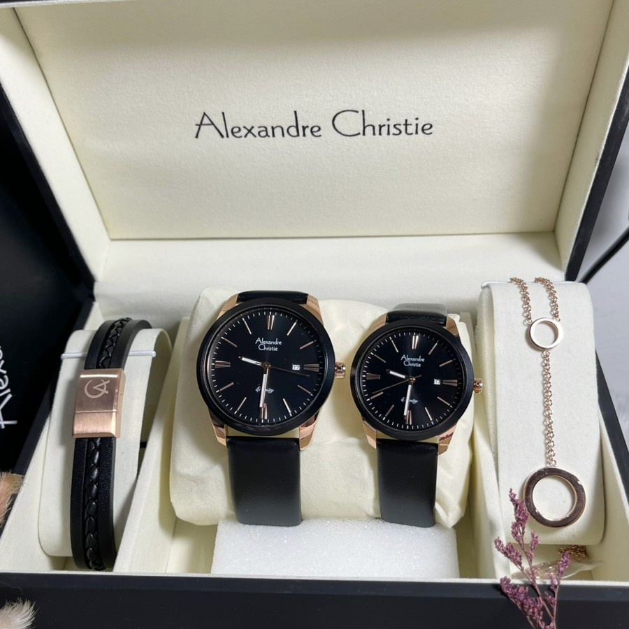 JAM TANGAN ALEXANDRE CHRISTIE AC 8668 BOX SET COUPLE ORIGINAL GARANSI RESMI 1 TAHUN