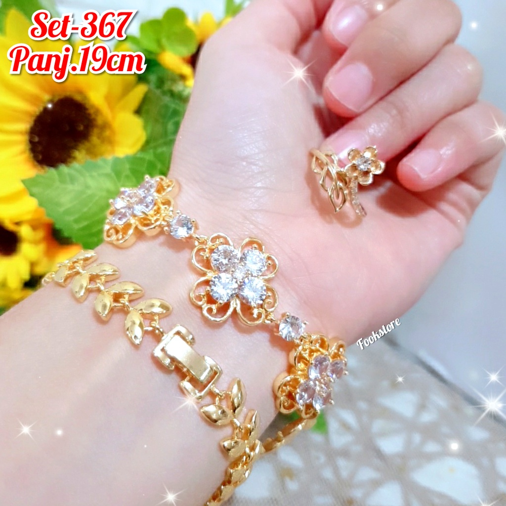 PERHIASAN XUPING SET GELANG GRATIS CINCIN /COD/ANTI ALERGI