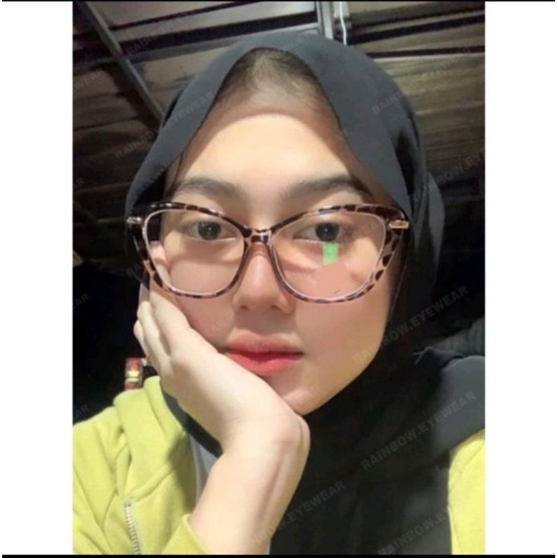 0FRAME KACAMATA SEMI CAT EYE KODE (AYUMI) PAKET LENSA BLUECROMIC