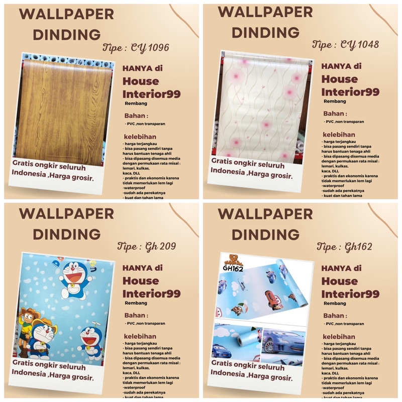 Diskon  Wallpaper dinding Wallpaper Aestetic Wallstiker kamar Wallpaper Premium High Quality