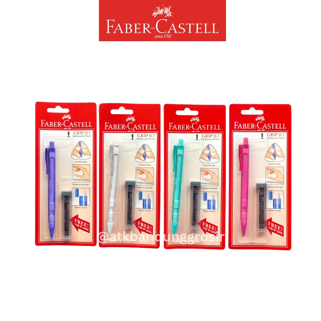 

Pensil Mekanik Faber Castell ECON 0,7 mm Mechanical Pencil Free Refill dengan Barrel Grip & Penghapus 134301 - Set