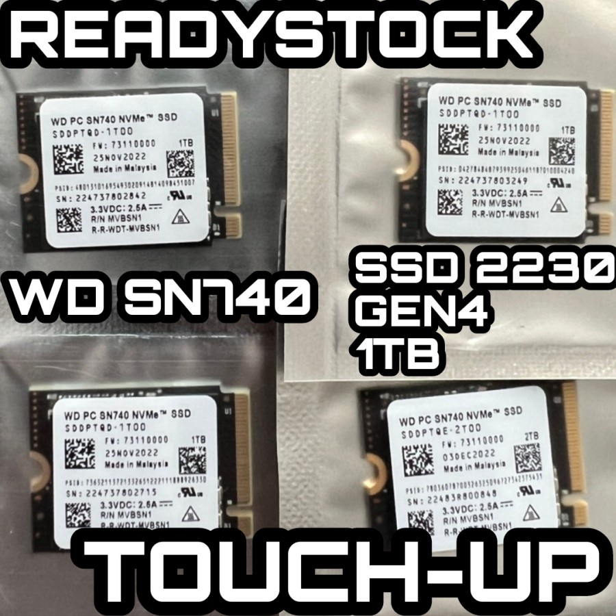 READY STOCK WESTERN DIGITAL WD SN740 M.2 2230 NVME PCIE 1TB UPGRADE STEAM DECK SSD