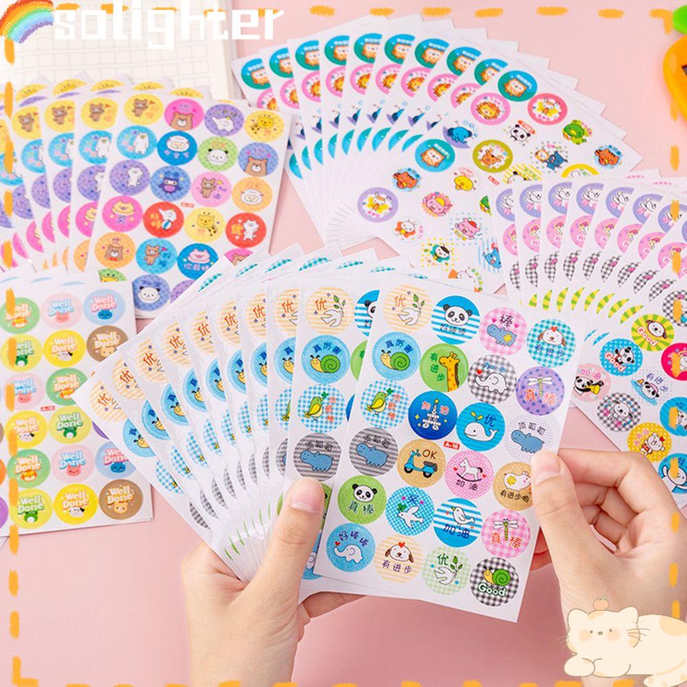 Solighter 240pcs Reward Stiker Untuk Alat Tulis Anak Untuk Dorongan Ruang Kelas Scrapbook Decal Stiker Sekolah