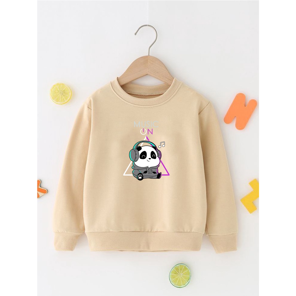 Sweater Perempuan Usia 2 - 12 Tahun Crewneck PANDA SERIES Switer Cewek Cowok