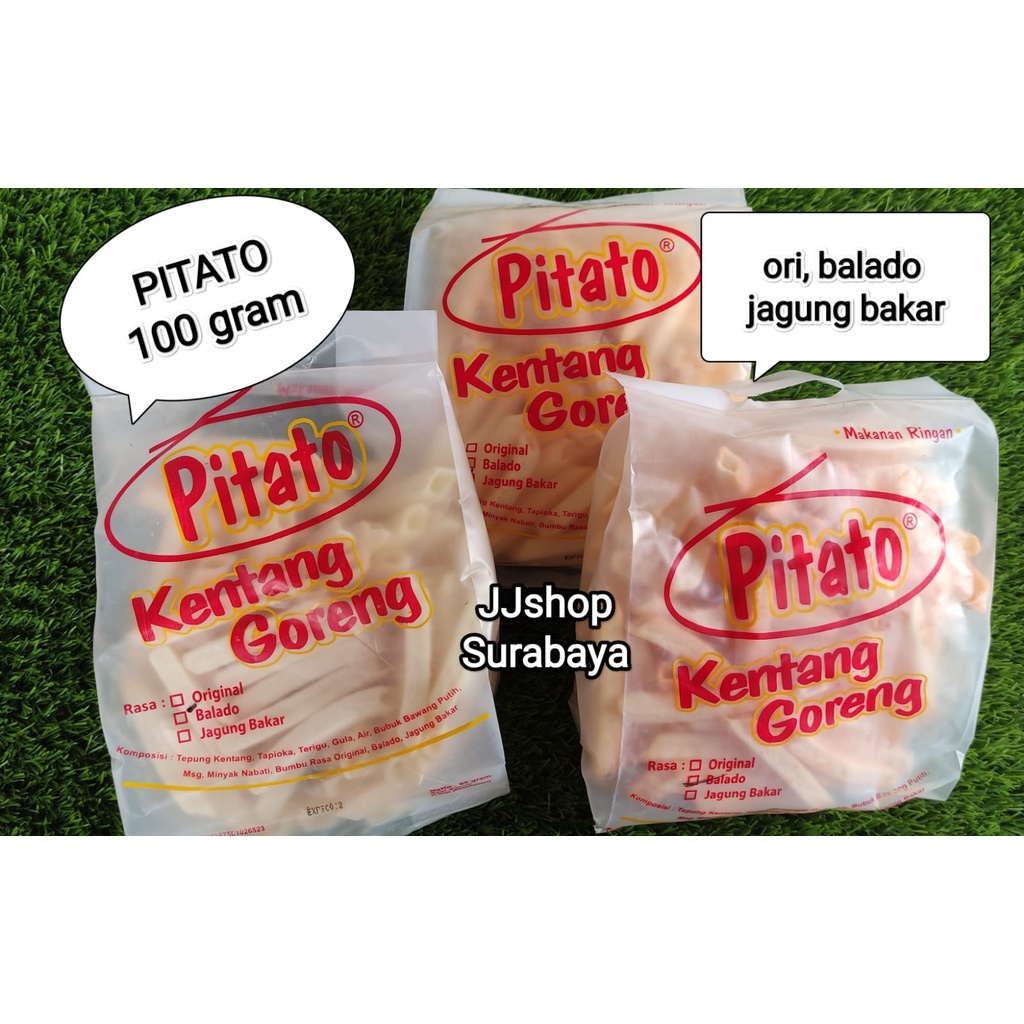 

PITATO snack rasa kentang goreng 100gram (ori, balado, dan jagung bakar)