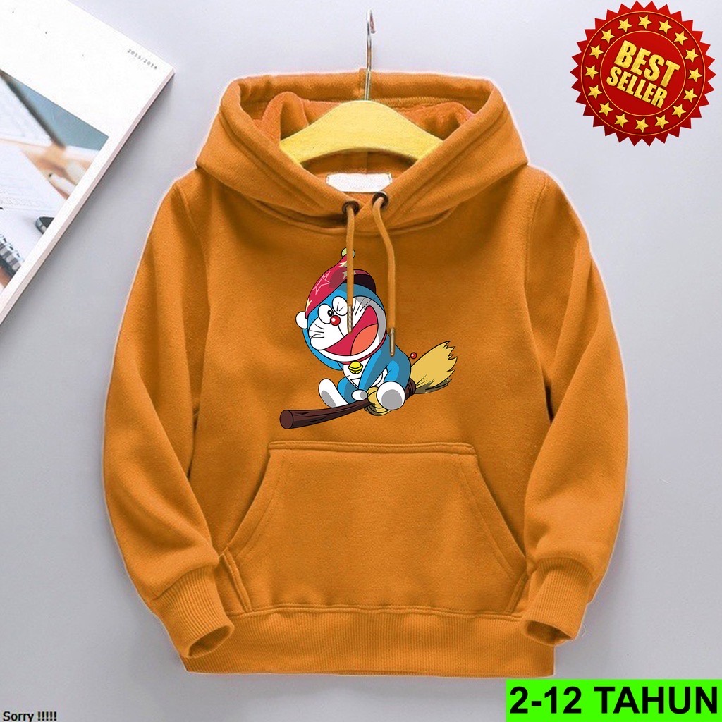 DORAEMON Jumper Hoodie Anak II Jaket Hoodie Anak Viral Bahan Fleece Size M - XL ( Laki Laki &amp; Peremepuan )