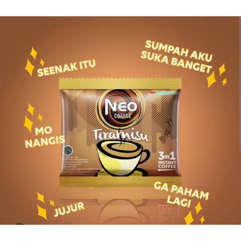 

neo coffee rasa tiramisu 1 renteng 10 saset