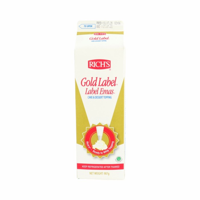 

WHIPPING CREAM RICH GOLD 907GR