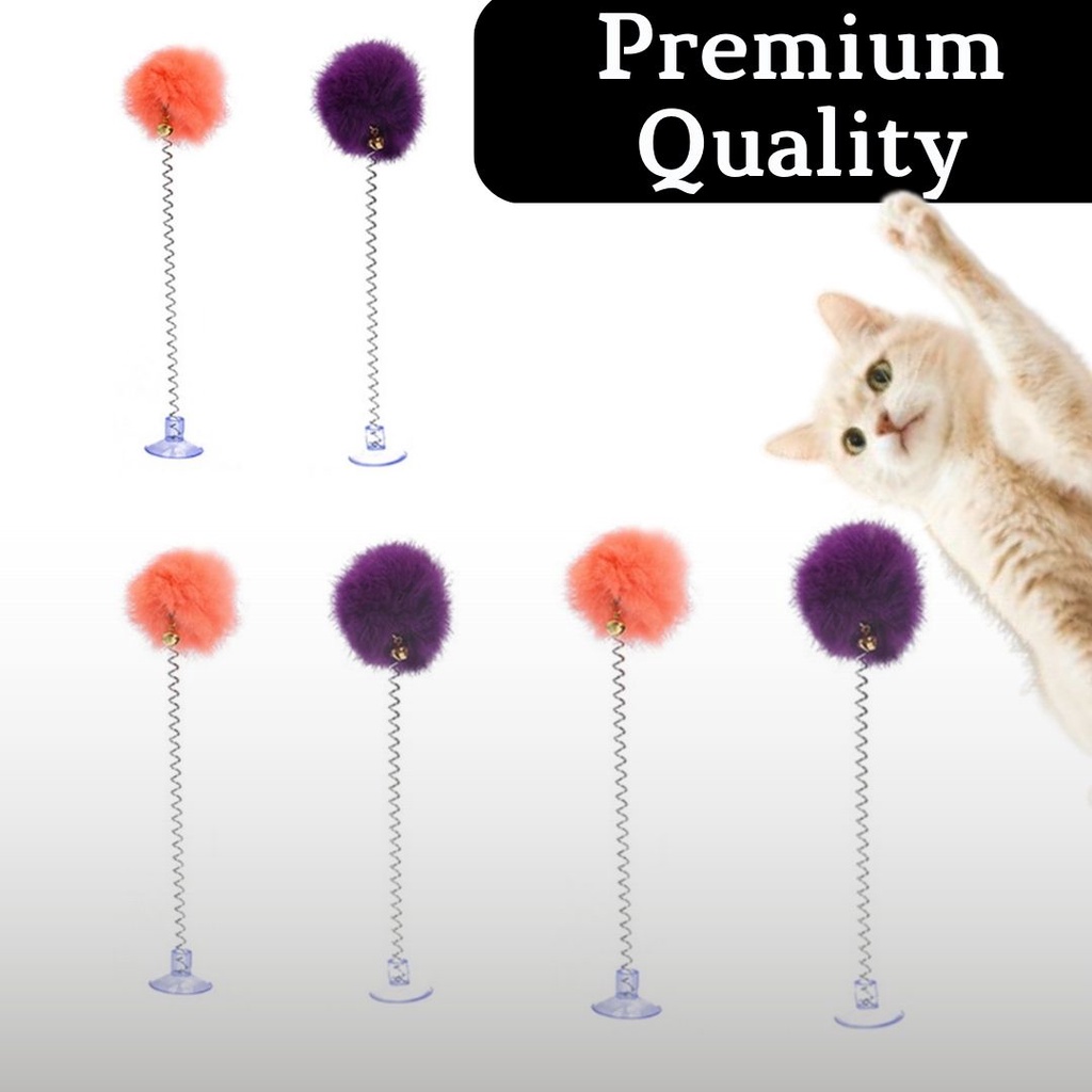 Pom Pom Per Stik Cat Stick Mainan Kucing Stik Kucing Tongkat Pom Pom Tongkat Bulu Kucing FEFARM