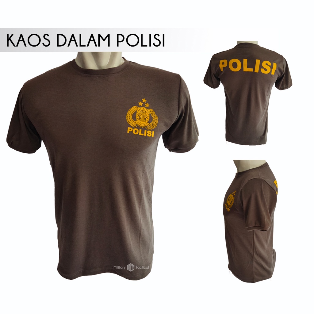 Kaos Dalam Polisi | Kaos Dalam Polisi Sablon Kuning | Kaos Dalam Pria