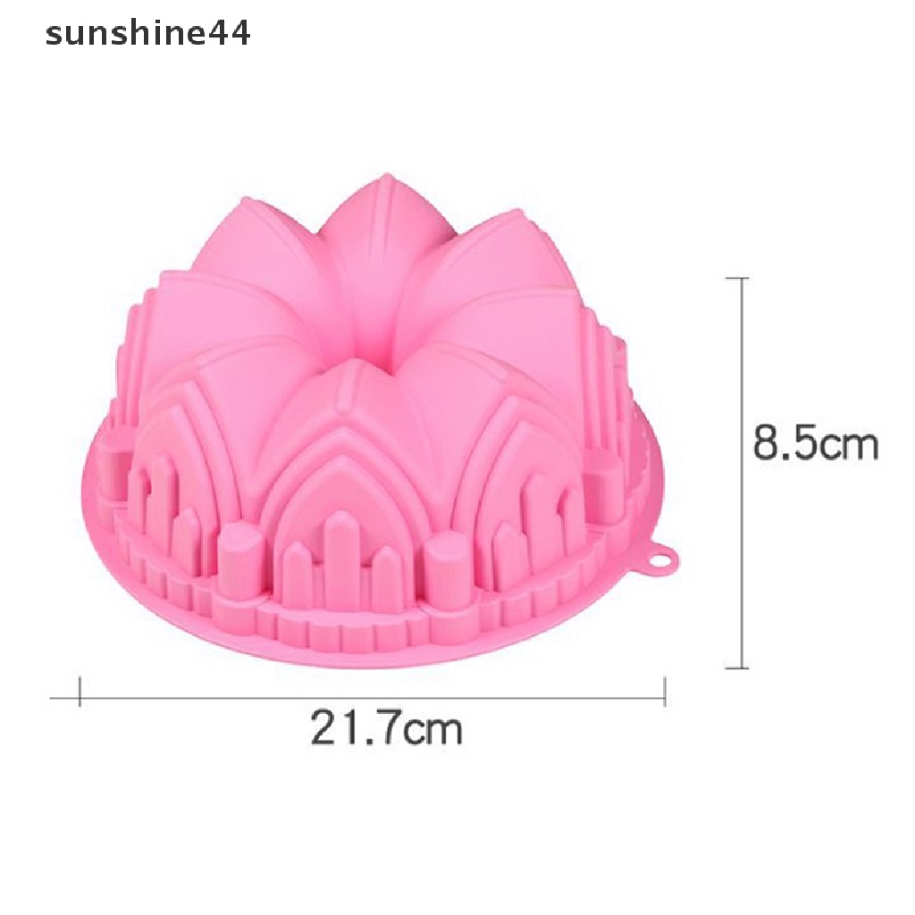 Sunshine 21.7 cm Kue Besar Cetakan Silikon Bentuk Kastil Roti Pastry Mould Baking Tool.