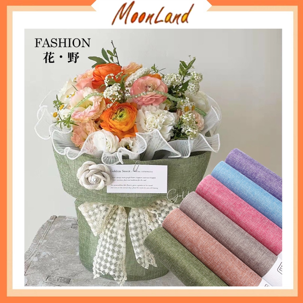 MoonLand Kertas Bunga Roll/Color jute roll/kain jute/wrapping paper/kertas buket bunga grosir KB6274