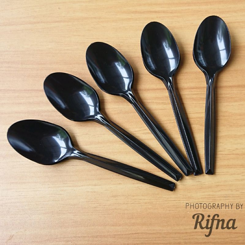 Sendok Teh Plastik Sendok Makan Sekali Pakai Sendok Catering Hitam