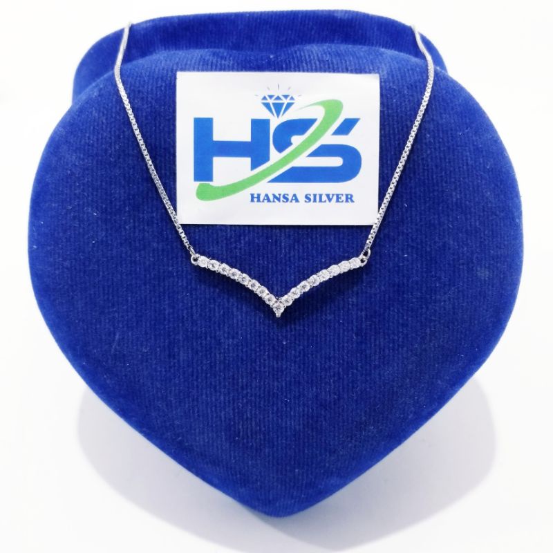 Kalung Perak Asli Silver 925 Lapis Emas Putih Koye Italy Liontin Aurel Fuji - Perhiasan Perak Wanita