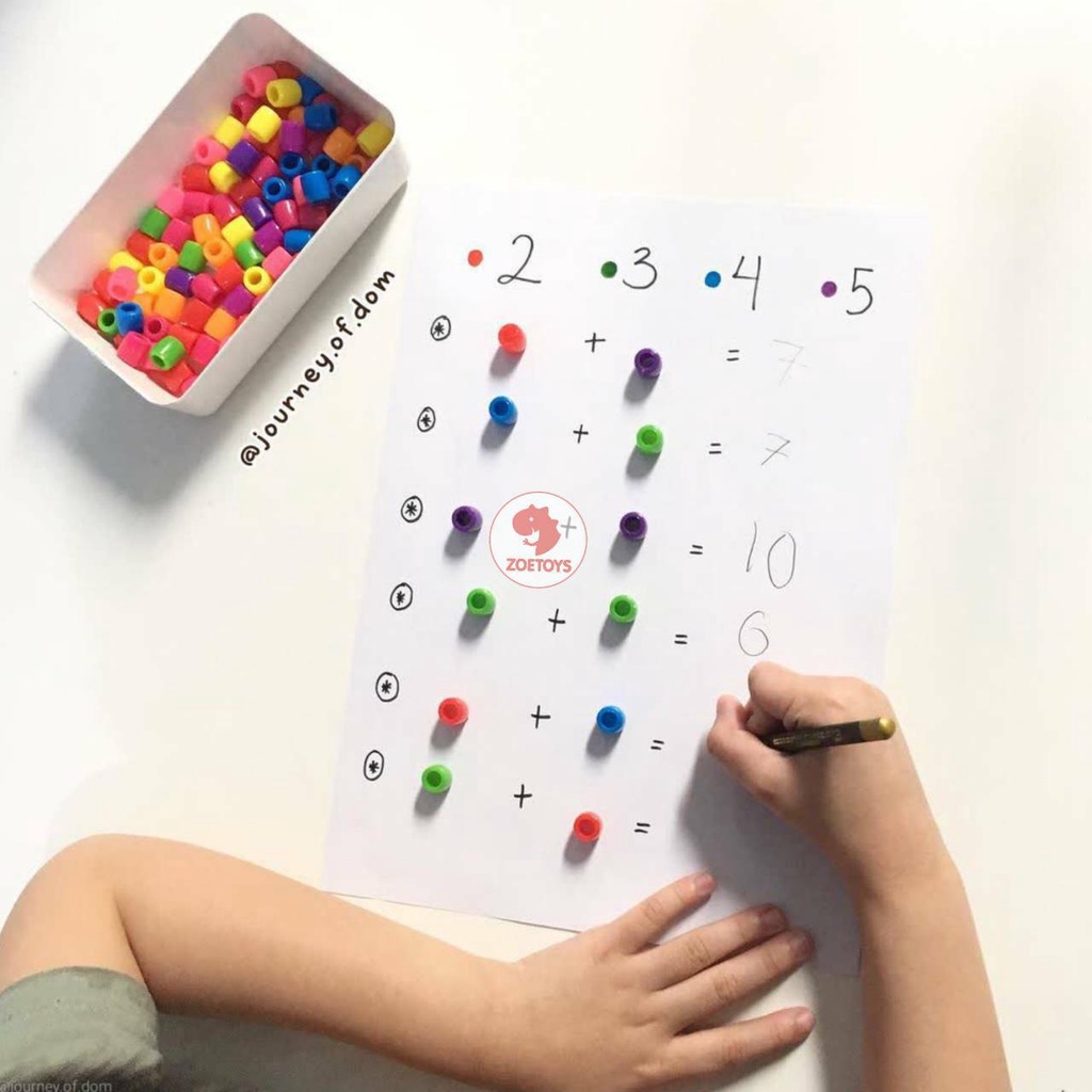 Zoetoys Lacing Colorful Beads 50 100 pcs | Mainan anak | Edutoys | Belajar Meronce Ronce Manik