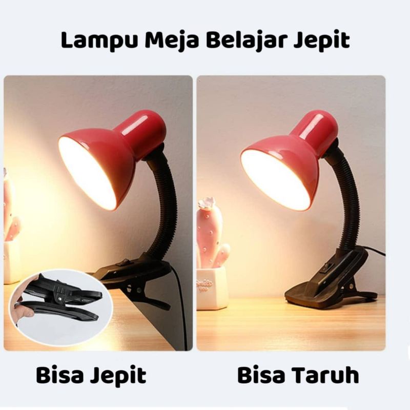 Lampu meja jepit fleksibel fitting⭐Panda99.olshop ⭐