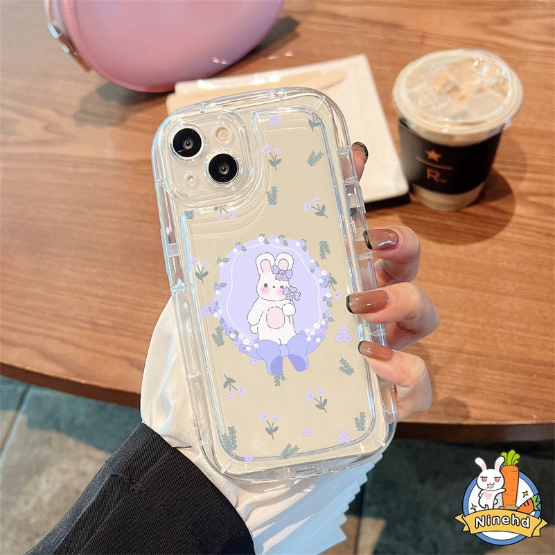 Soft Case Silikon Transparan Motif Bunga Ungu Untuk iPhone 14 13 12 11 Pro Max X Xr Xs Max 8 7 6 6s Plus SE