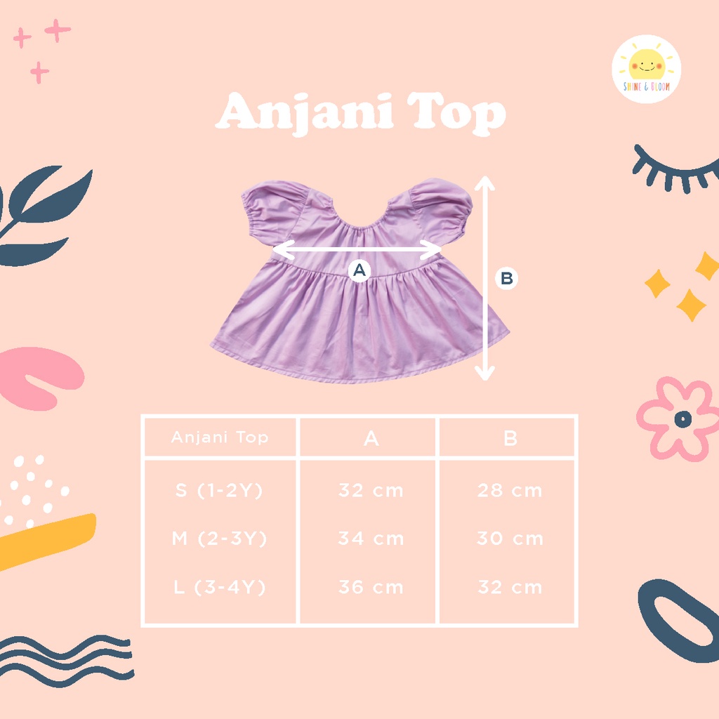 Anjani Top 1-4 Tahun Atasan Pop Lucu Blouse Fashion Anak Perempuan CBKS SNB