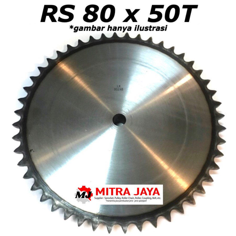 SPROCKET GEAR SINGLE RS 80 x 50 SPROCKET RANTAI GIGI 50T