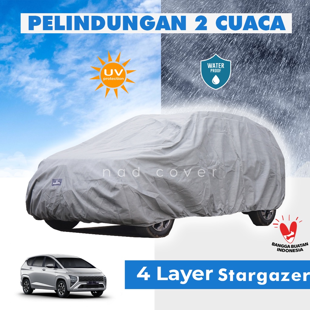 4 Lapis Body Cover Mobil Stargazer Outdoor Sarung Mobil Hyundai Stargazer Tahan Air Waterproof