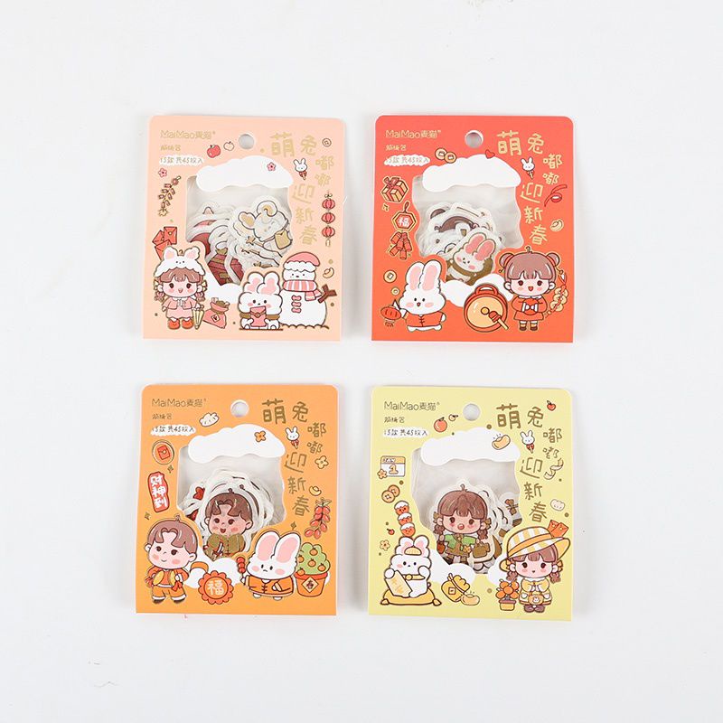 

KIANDAA 45PCS STICKER PACK MAIMAO STIKER DECO MOTIF KOREAN STYLE STATIONERY LUCU STICKER JURNAL DIARY CUTE