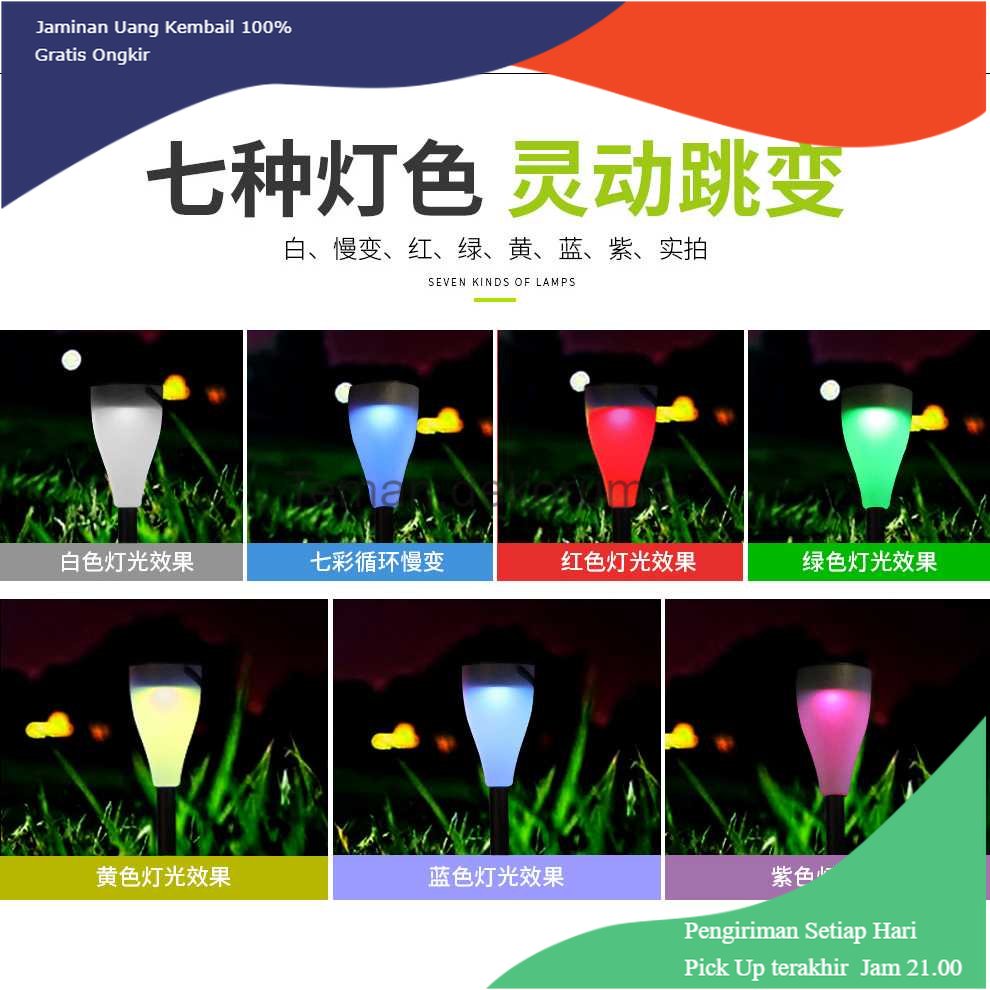 TD - LMP Pookin Lampu Taman Solar Panel Garden Decoration 7 Color 1 PCS - YL001