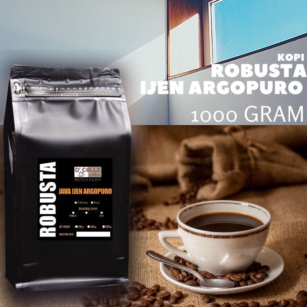 

Kopi Fine Robusta Ijen Argopuro 1Kg Medium to dark espresso