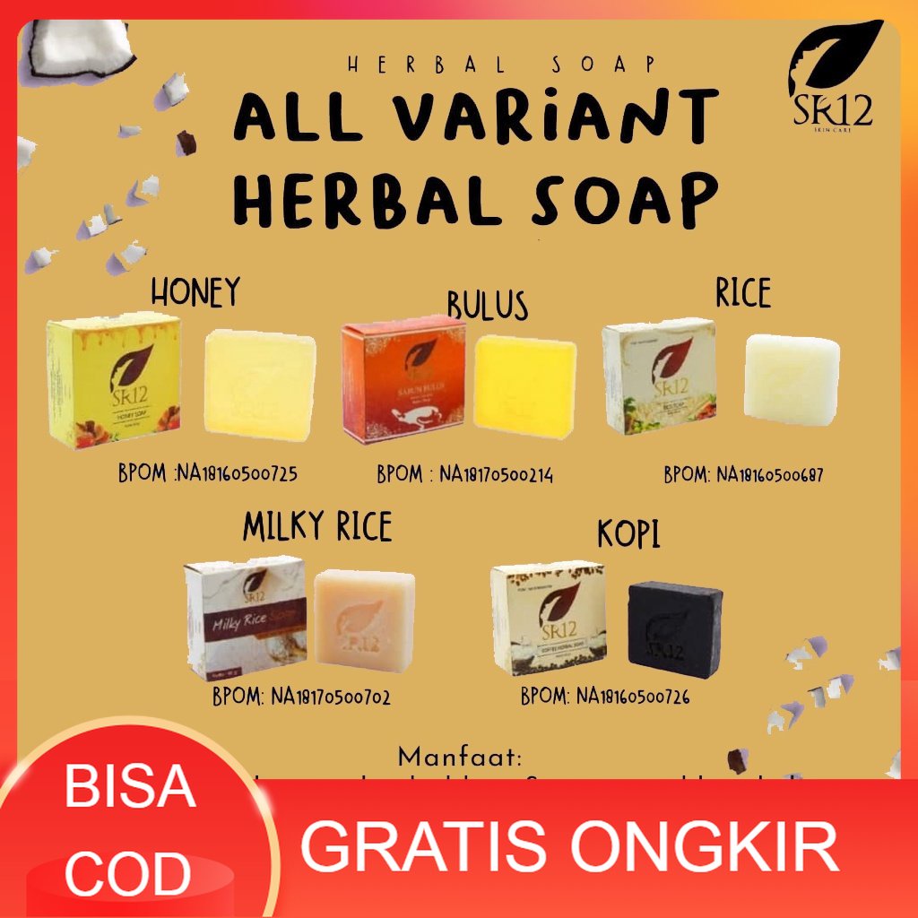 Sabun SR12 Sabun Muka Glowing Sabun Cuci Muka Sabun Bulus SR12 Sabun SR12 Coffee SABUN HERBAL SR12 /