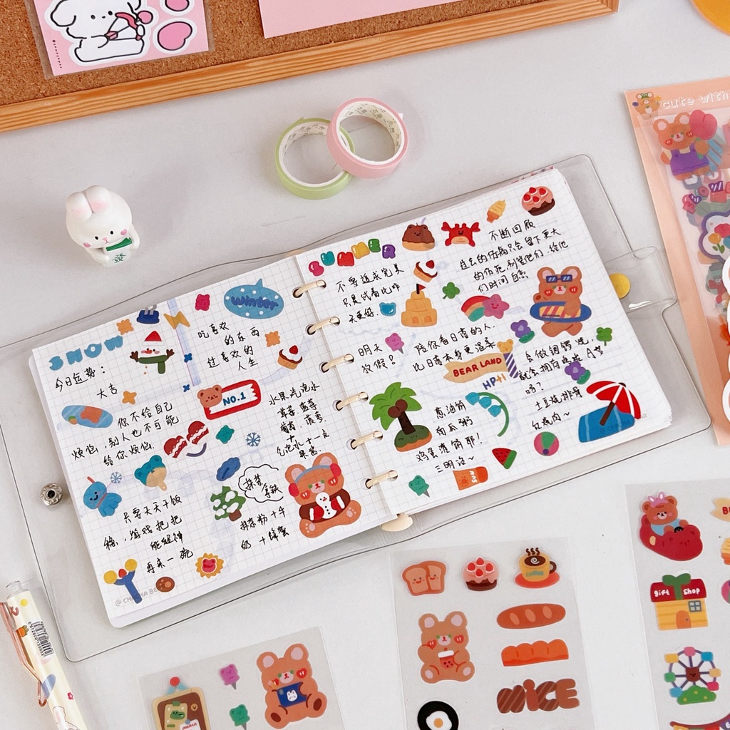 10 Buah/Set Lucu Kartun Hewan Stiker In Transparan Hewan Peliharaan Tahan Air Tangan Akun Stiker Cangkir Air Laptop Diary DIY Dekorasi Stiker Alat Tulis