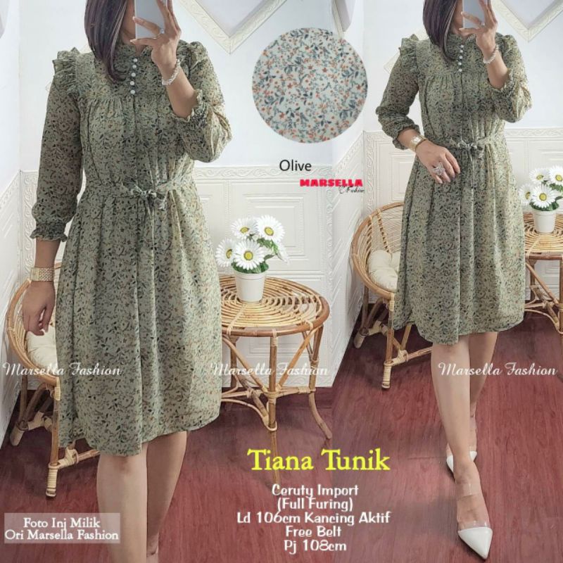 TIANA TUNIK - BAHAN CERUTY IMPORT
