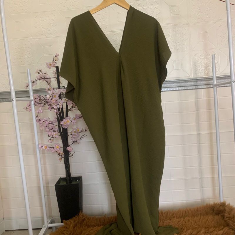 Long Dress Square Cringkle Airflow | Gamis Crinkle Atasan Muslimah-L.DRESS ARMY