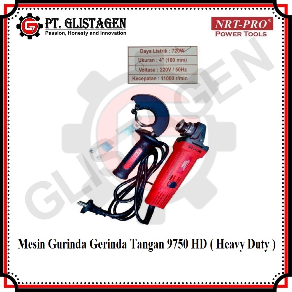 NRT-PRO 9750 HD Mesin Gurinda Gerinda Tangan 4 Inch NRT PRO 9750 HD Heavy Duty Disc Grinder