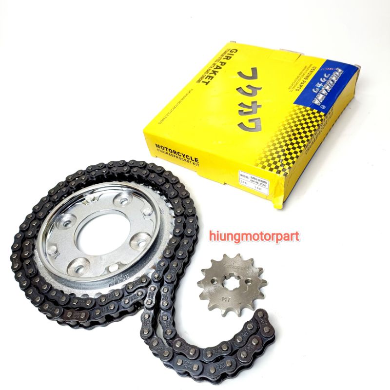 GEAR SET GEAR PAKET KOMPLIT SUPRA X 125 HELMIN SUPRA X 125 NEW FI BLADE 125 FI 428H-108L 37T-14T OEM