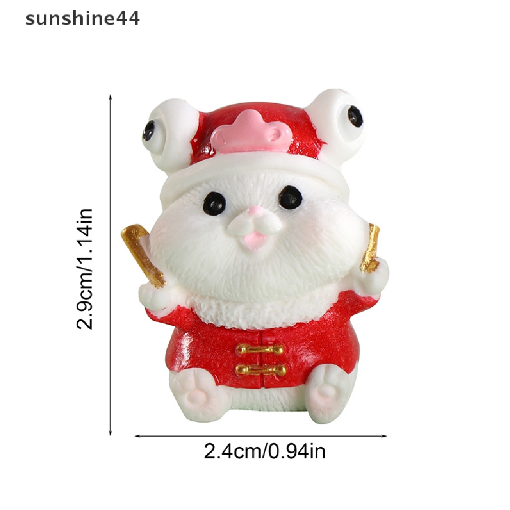 Sunshine 1Pc Kartun Lucu Tahun Kelinci Lanskap Mikro Resin Dekorasi Meja Rumah.