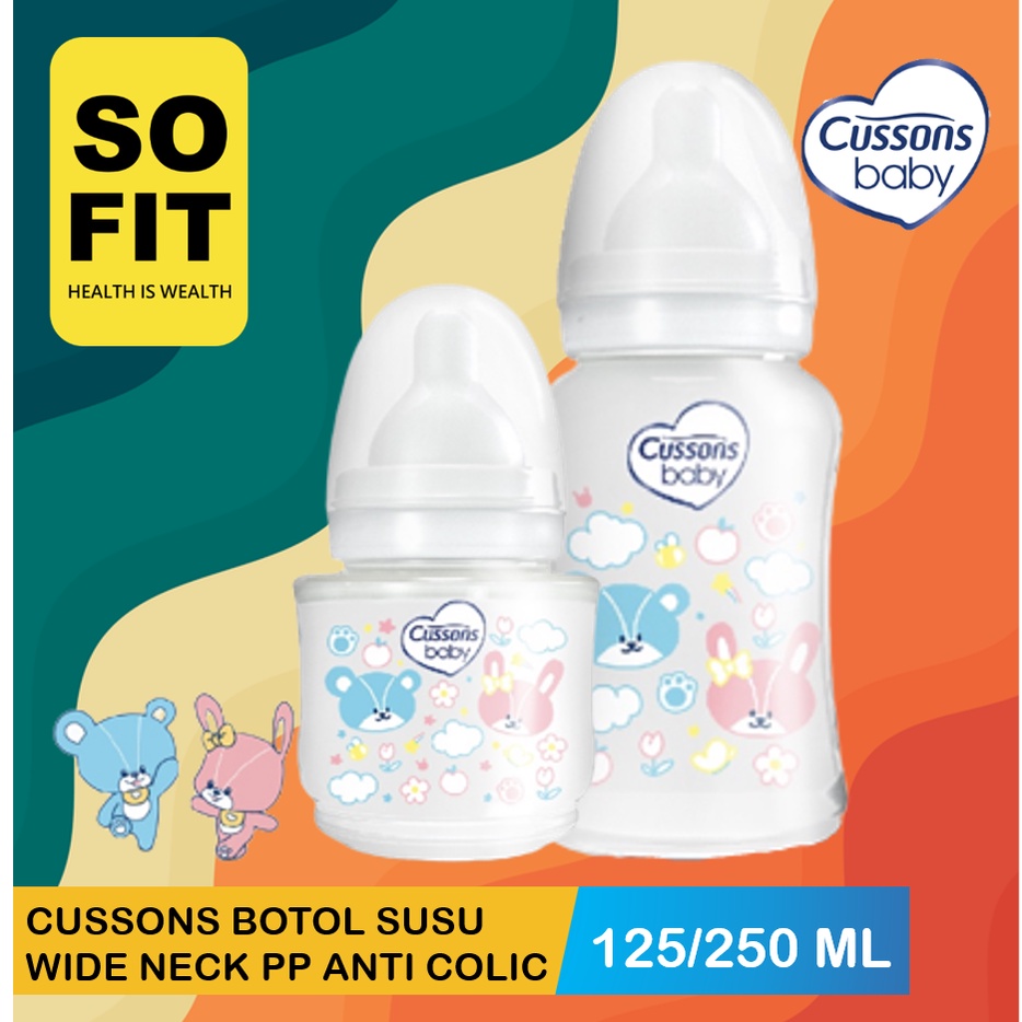 Cussons Baby Milk Bottle  PP  Wide Neck 125ml 250ml  / Botol Susu / Dot Bayi