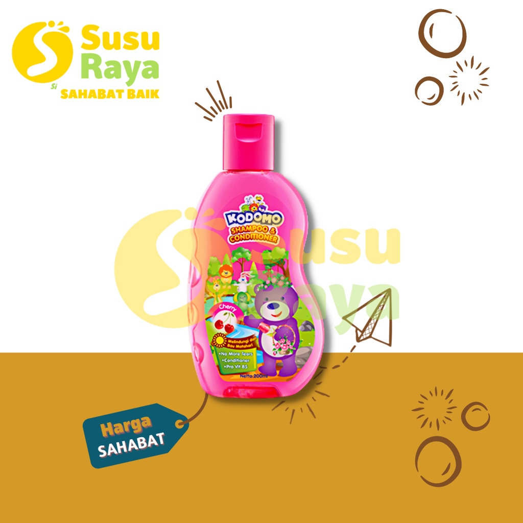 KODOMO SHAMPO &amp; CONDITIONER STRAWBERRY/ORANGE/CHERRY/BLUBERRY 200 ML