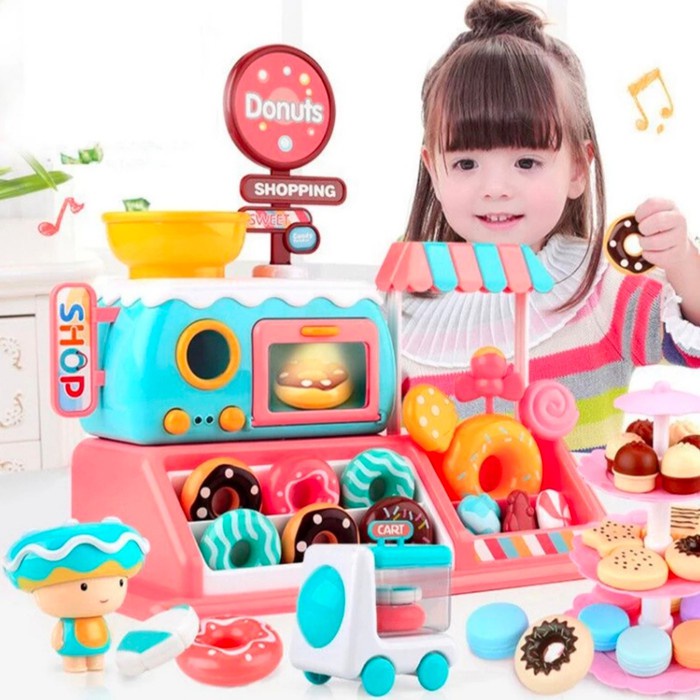 Mainan Edukasi Anak Kasir Toko Roti Donut Shop Donat Ice Cream Permen Es Krim Mini Candy Kado Hadiah Ultah Ulang Tahun Mainan Anak Perempuan