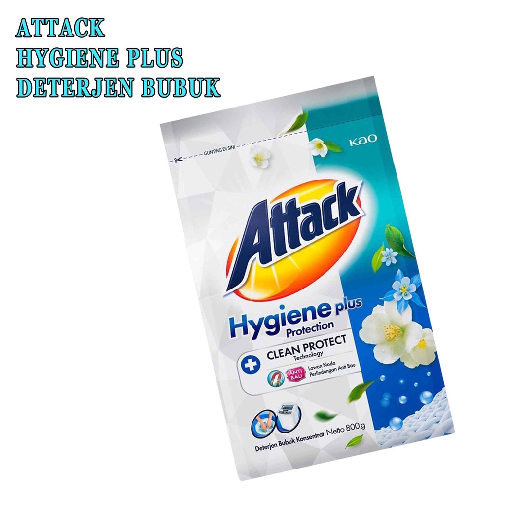 Attack Hygiene Plus* Deterjen Bubuk* Clean Protect* 800g