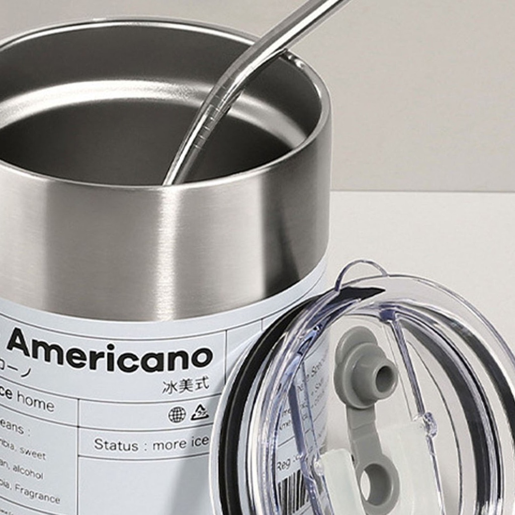 【COD】600ML Coreana Cafe Dari Stainless Steel 304 Kapasitas Besar 600ml American Insceding Cup