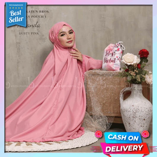 Dionisia Mukena Dewasa Dior Armani Silk Travel Model 2 In 1 Dandelion Belimukena Premium - Mukena De