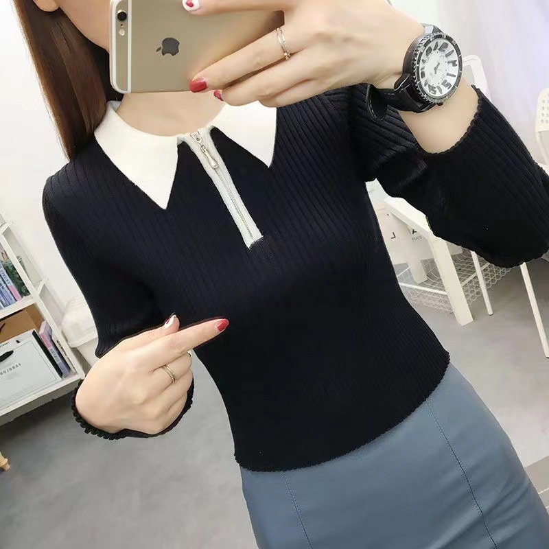 Melly Polo Top Soft Knit - Sweater Korea - Atasan Wanita Rajut Import TM (R008)