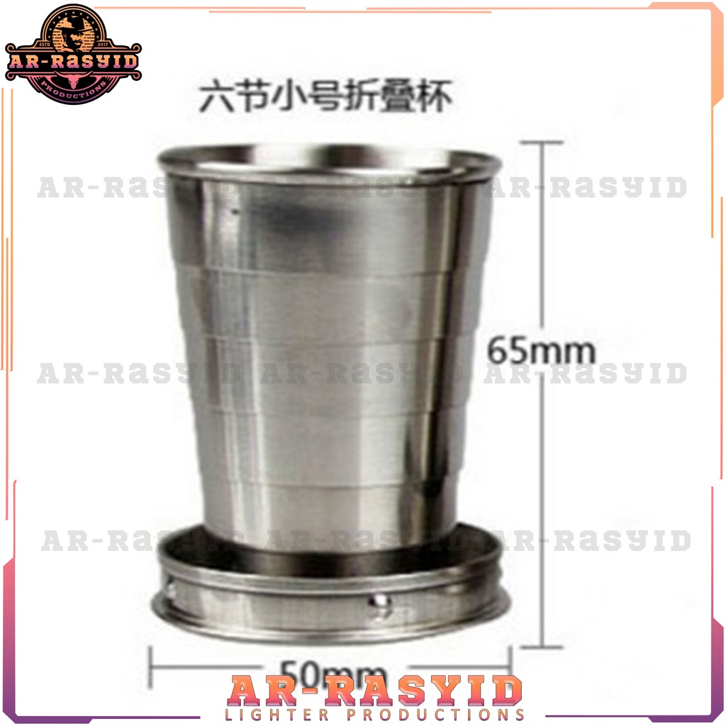 BISA COD! Cangkir Mug Kopi Lipat Multifungsi Gantungan Kunci Stainless Steel