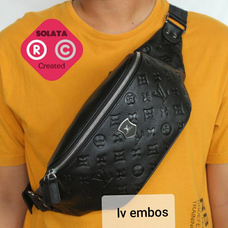 Waist Bag Pria Bahan  Kulit Super Premium