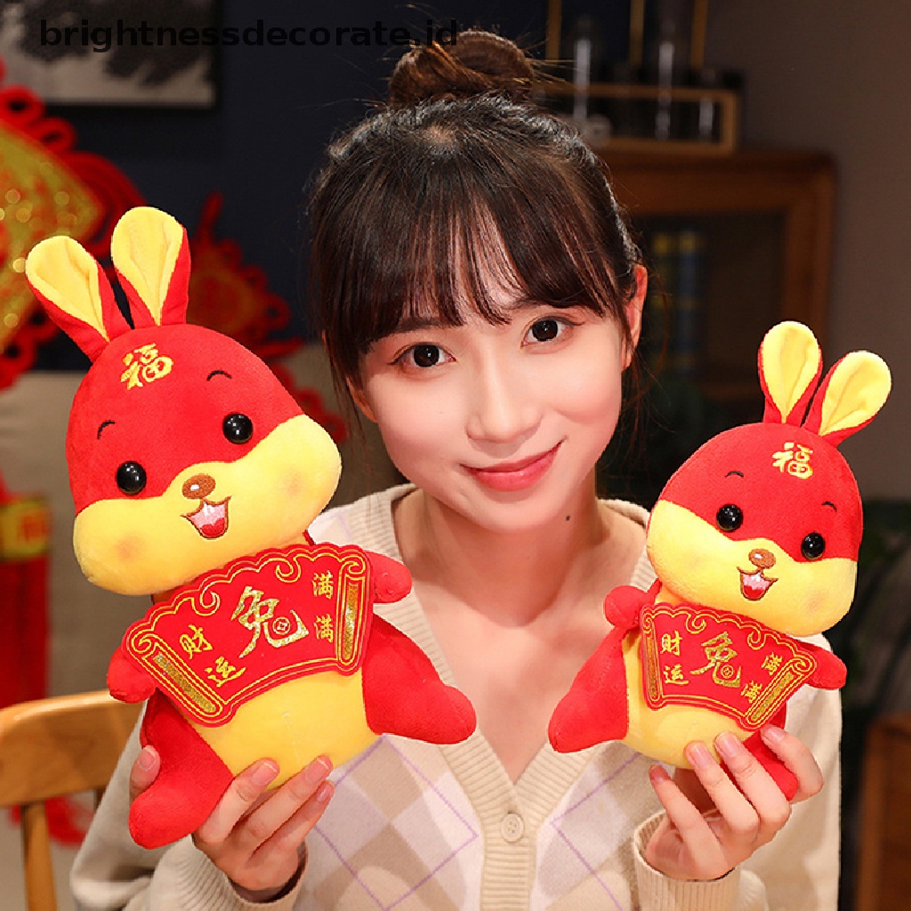 [Birth] 2023tahun Baru Tang Suit Gaya Cina Kelinci Mainan Mewah Lucky Bunny Boneka Boneka [ID]