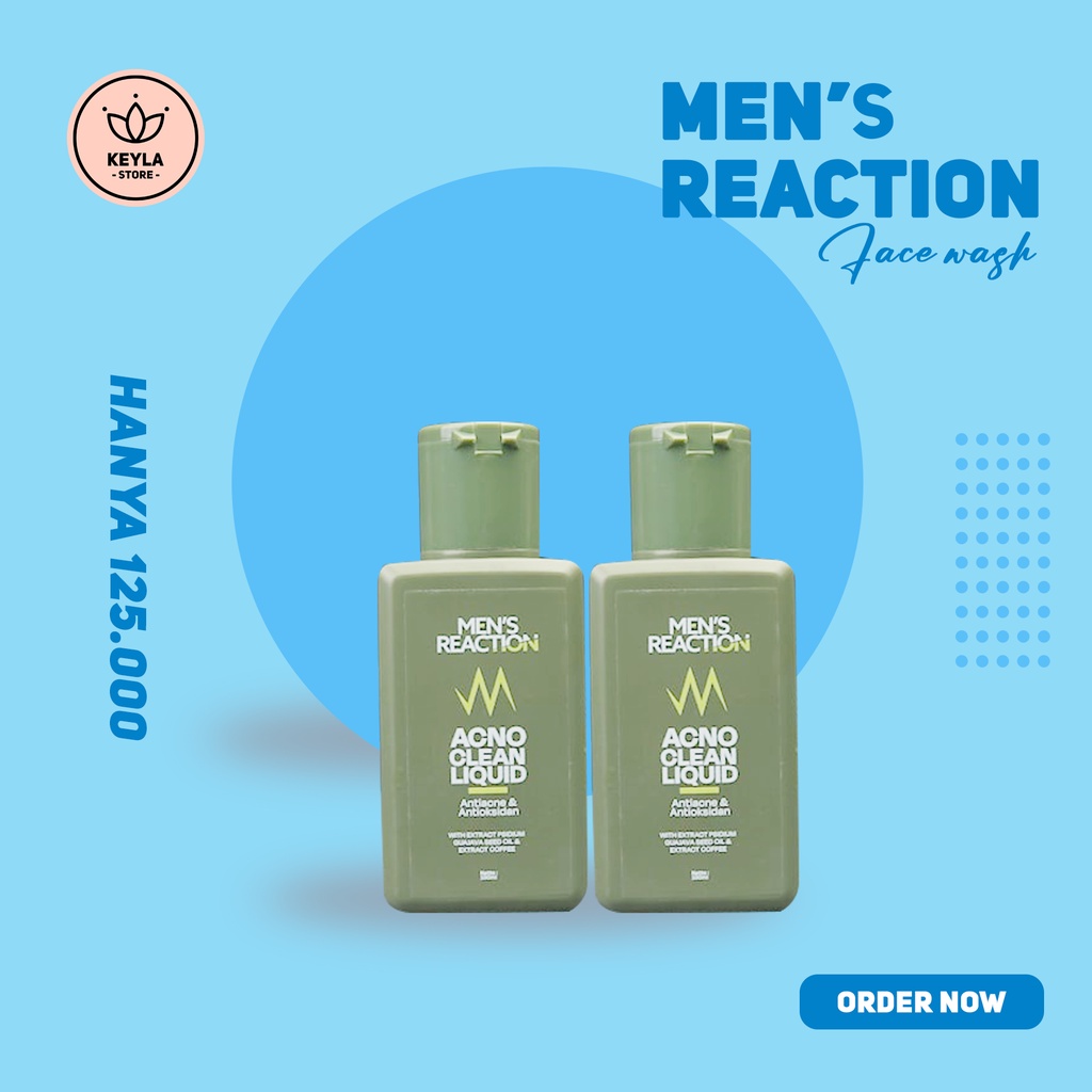 Sabun Jerawat MEN’S REACTION Acno Clean Liquid Anti Bakteri ORIGINAL