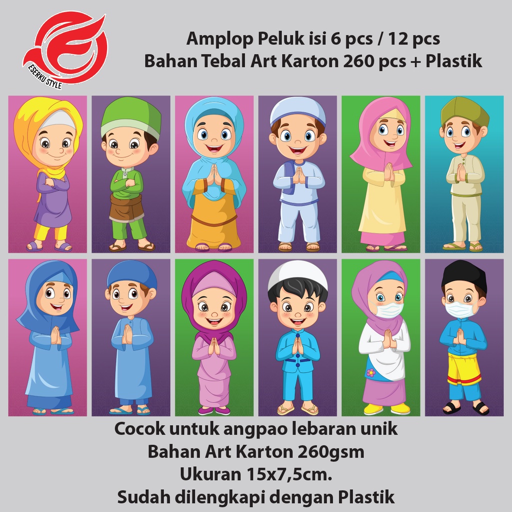 

Amplop Peluk isi 12pcs/6 pcs | Angpau Peluk | Amplop Lebaran Unik