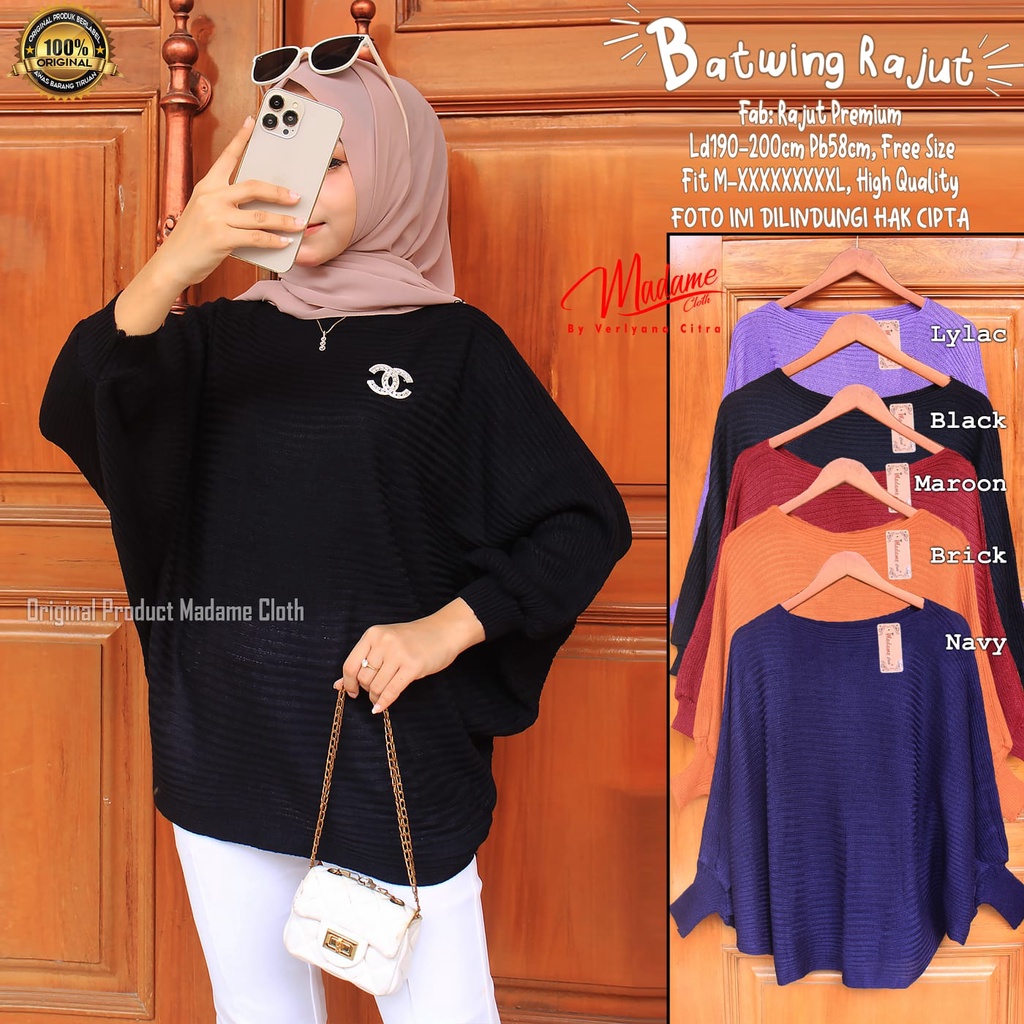 Octaff_ Batwing rajut blouse ori Madame