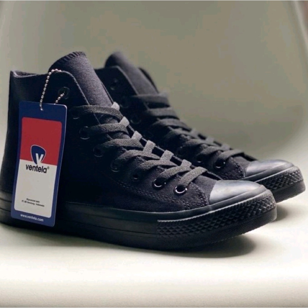 Ventela Ethnic 70s High All Black - Sepatu Ventela Original 100% - Sepatu Pria dan Wanita